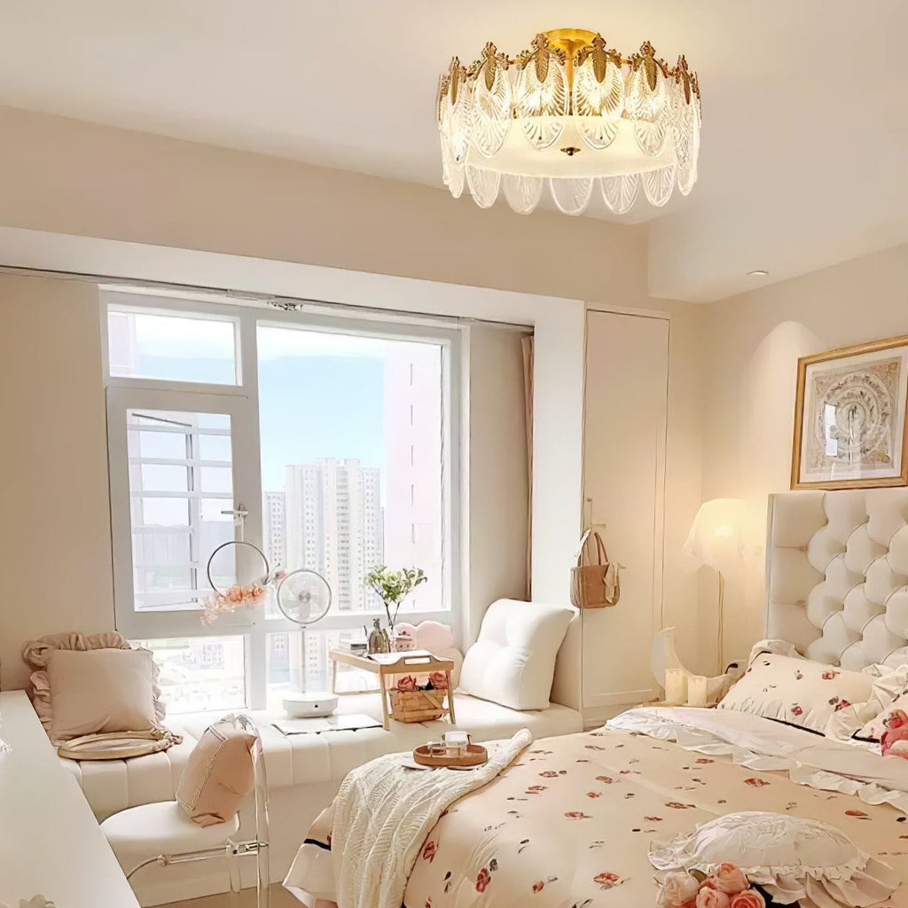 Velmira – lámparas de techo LED con elementos decorativos de vidrio