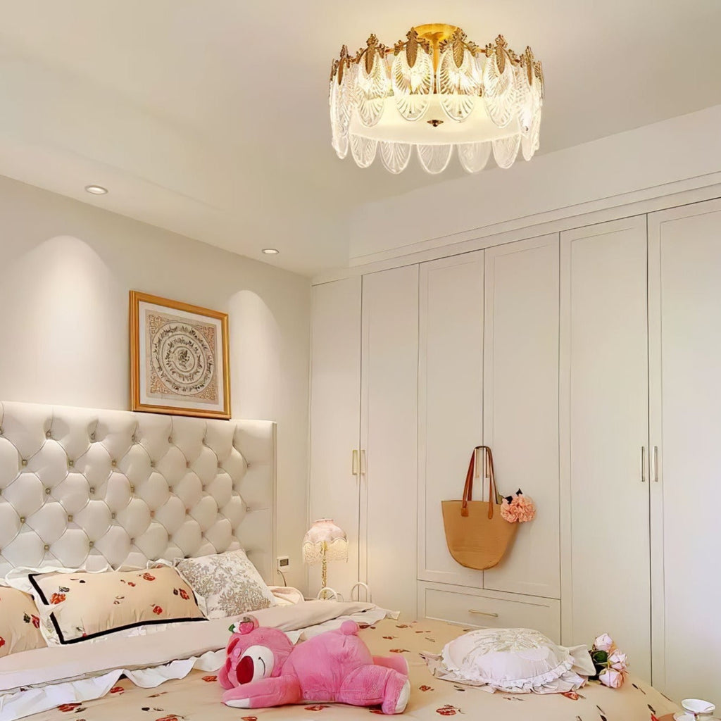 Velmira – lámparas de techo LED con elementos decorativos de vidrio