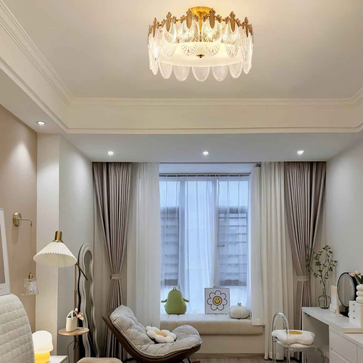 Velmira – lámparas de techo LED con elementos decorativos de vidrio