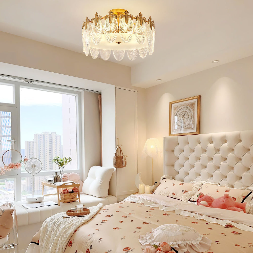 Velmira – lámparas de techo LED con elementos decorativos de vidrio