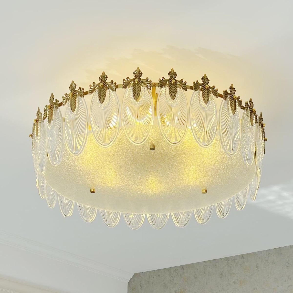 Velmira – lámparas de techo LED con elementos decorativos de vidrio