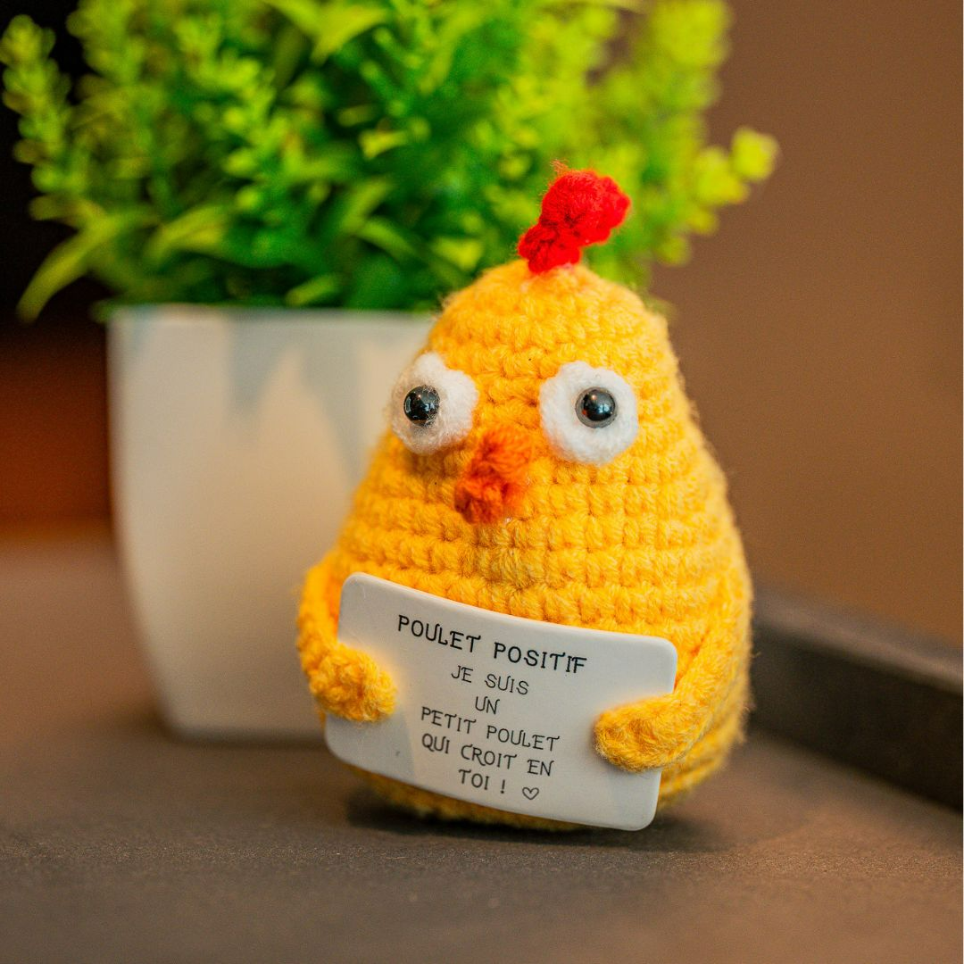 Pequeño compañero decorativo con un mensaje positivo