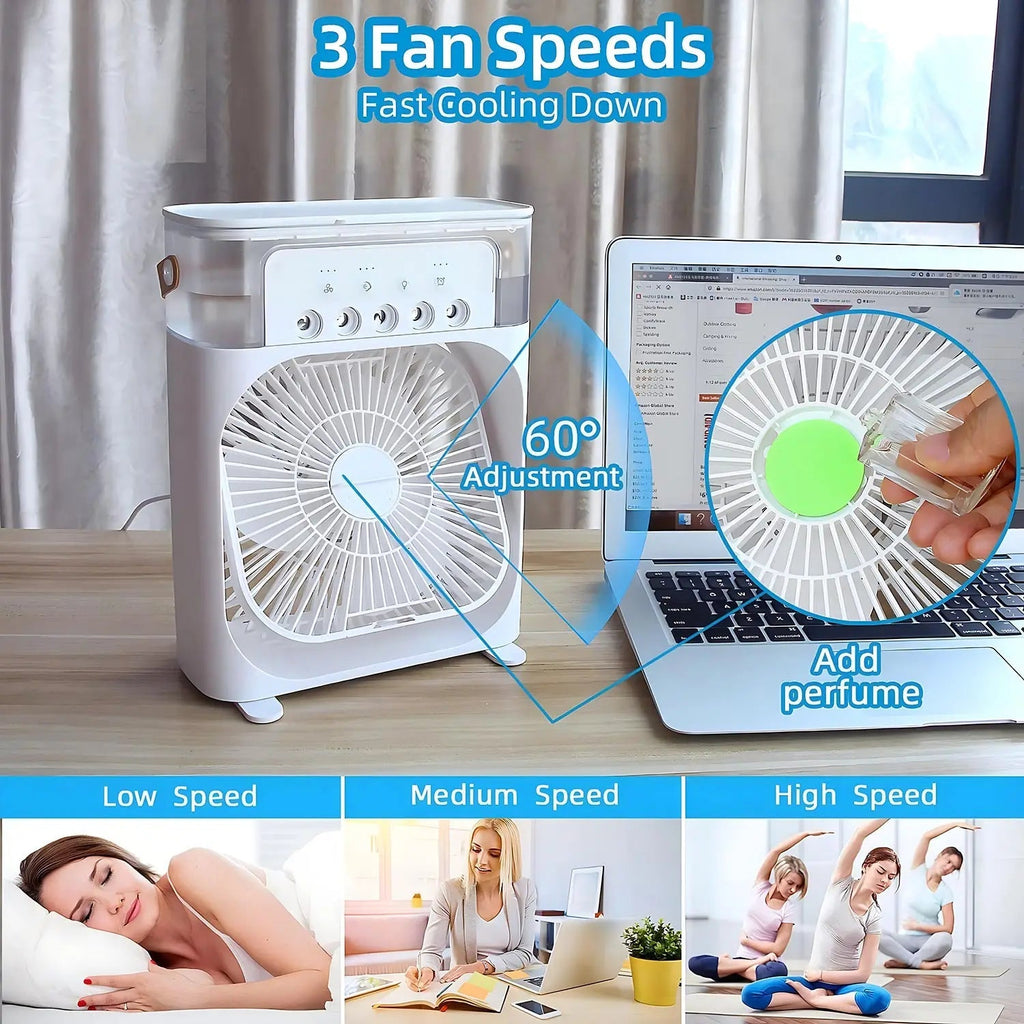 Enfriador de Aire Portátil 3 en 1 con Ventilador y Humidificador