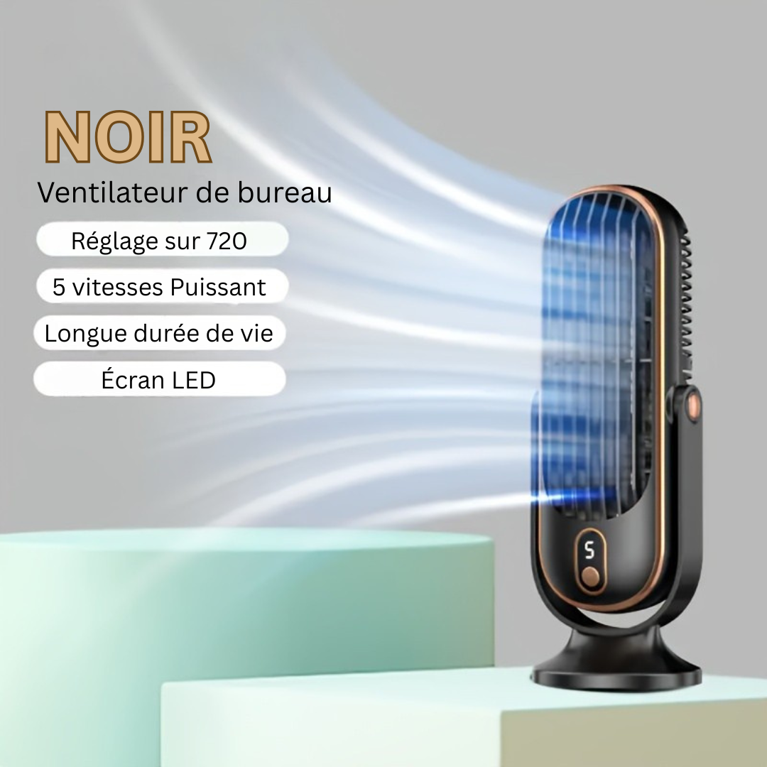 Ventilador Portátil Doble Motor con Rotación de 720°