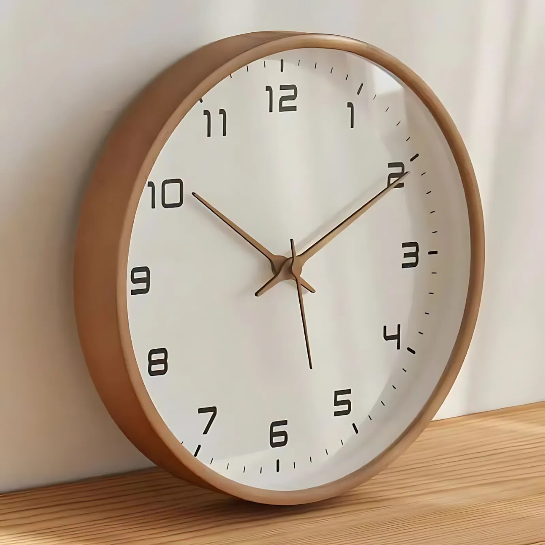 Reloj de pared de madera con diseño refinado Woodland – encanto natural y elegancia – ideal para amantes de la naturaleza y el estilo boho