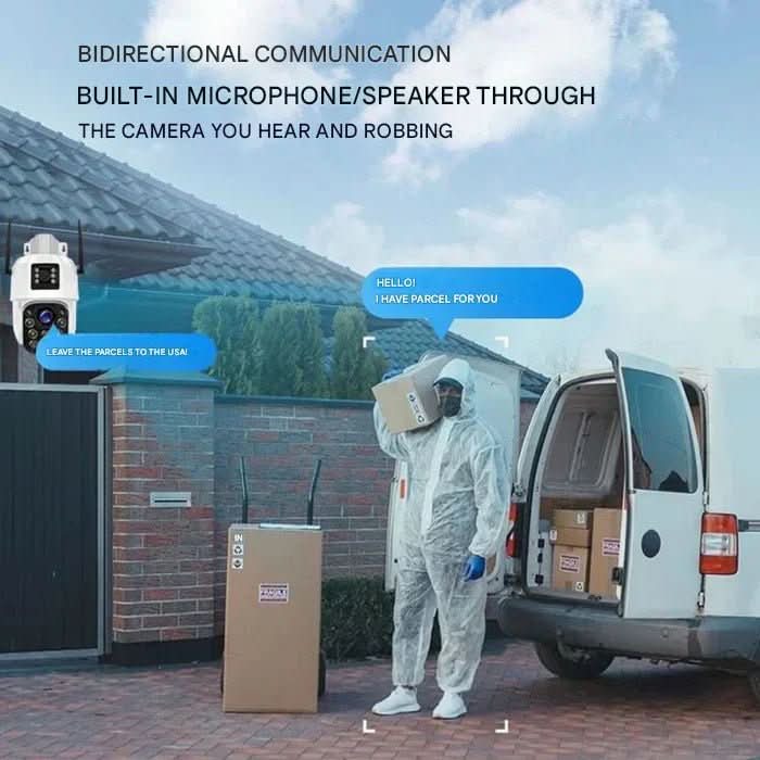 DualSchutz Solar 4K – Cámara de vigilancia inalámbrica con módulo solar y control de aplicación 360°