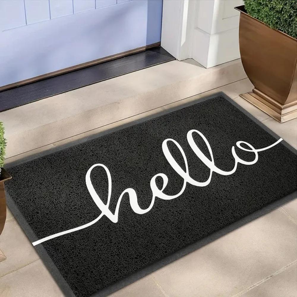 EntraLuxe - Felpudo de Bienvenida Exterior Durable y Antideslizante con Bucles de Seda de PVC para Entrada o Puerta Principal