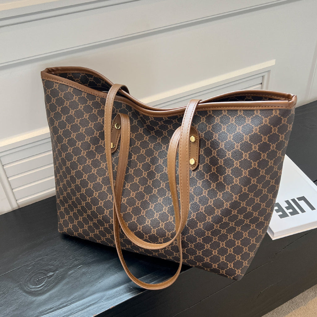 Gran bolsa con cremallera y correa para el hombro – bolsa negra universal para compras y viajes