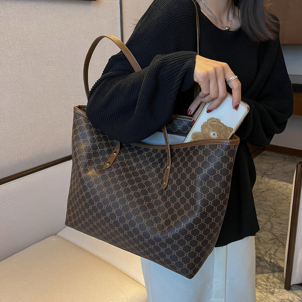 Gran bolsa con cremallera y correa para el hombro – bolsa negra universal para compras y viajes