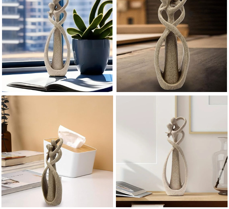 Abrazos Eternos | Escultura Abstracta | Amor Atemporal | Regalo Único