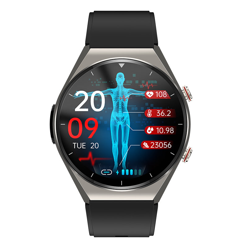 Lisslune | Control de Azúcar en Sangre con un Solo Clic | Glucosa en Sangre, Presión Arterial, ECG | Monitor de Frecuencia Cardíaca HRV, Reloj Inteligente de Salud