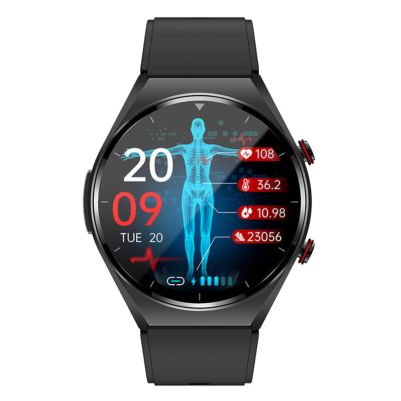Lisslune | Control de Azúcar en Sangre con un Solo Clic | Glucosa en Sangre, Presión Arterial, ECG | Monitor de Frecuencia Cardíaca HRV, Reloj Inteligente de Salud