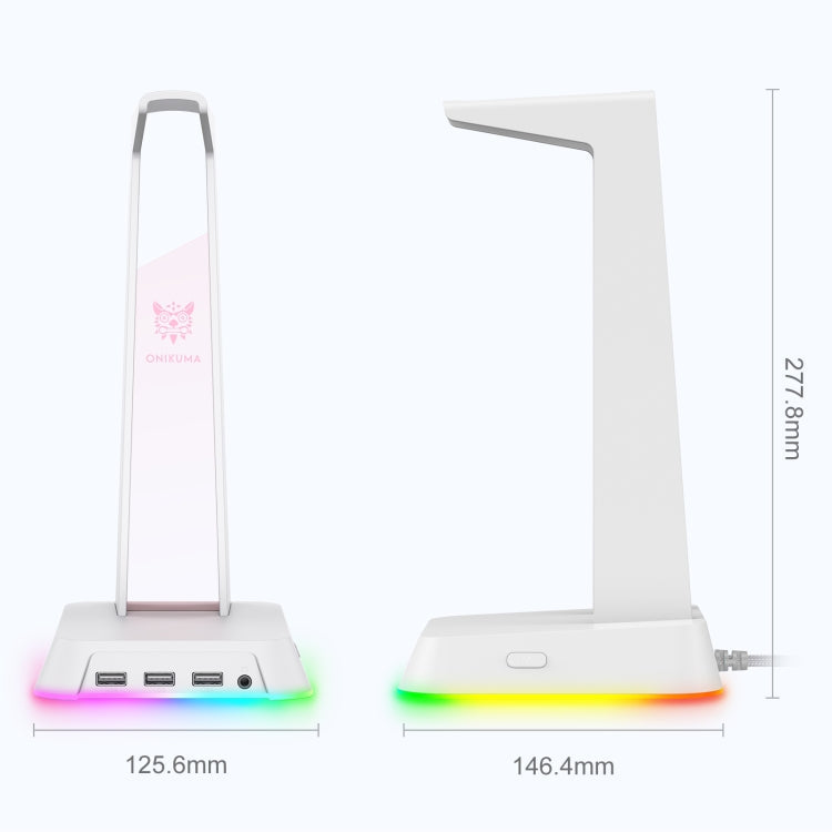 Lisslune | Soporte para Auriculares con Iluminación RGB ONIKUMA ST-2 (Blanco)