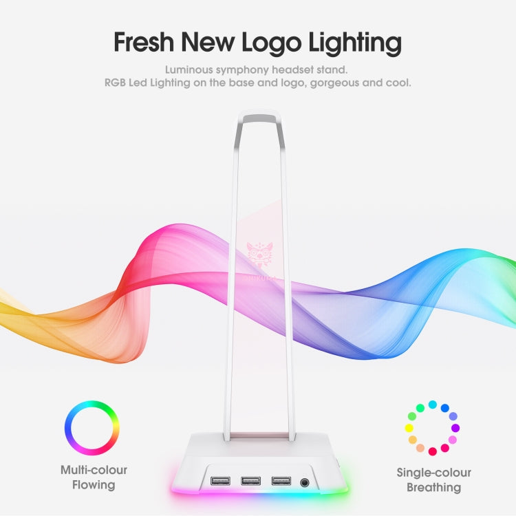 Lisslune | Soporte para Auriculares con Iluminación RGB ONIKUMA ST-2 (Blanco)