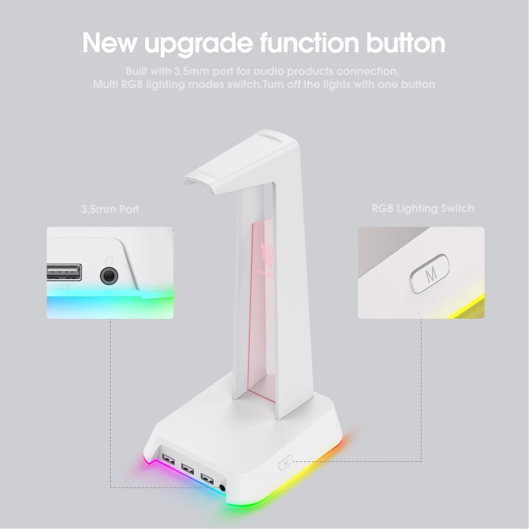 Lisslune | Soporte para Auriculares con Iluminación RGB ONIKUMA ST-2 (Blanco)