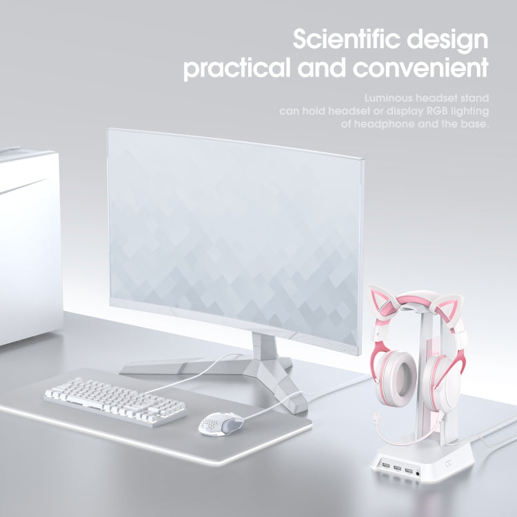 Lisslune | Soporte para Auriculares con Iluminación RGB ONIKUMA ST-2 (Blanco)