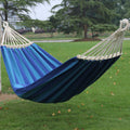 Kalsten | Hamaca de Lona Doble Gruesa para Exterior, Columpio Interior con Barra Curvada Removible, Tamaño: 200x100cm (Azul Oscuro)