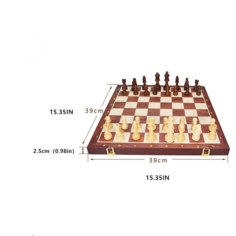 MASTERFOLD – Juego de ajedrez de madera premium con piezas de madera maciza duraderas
