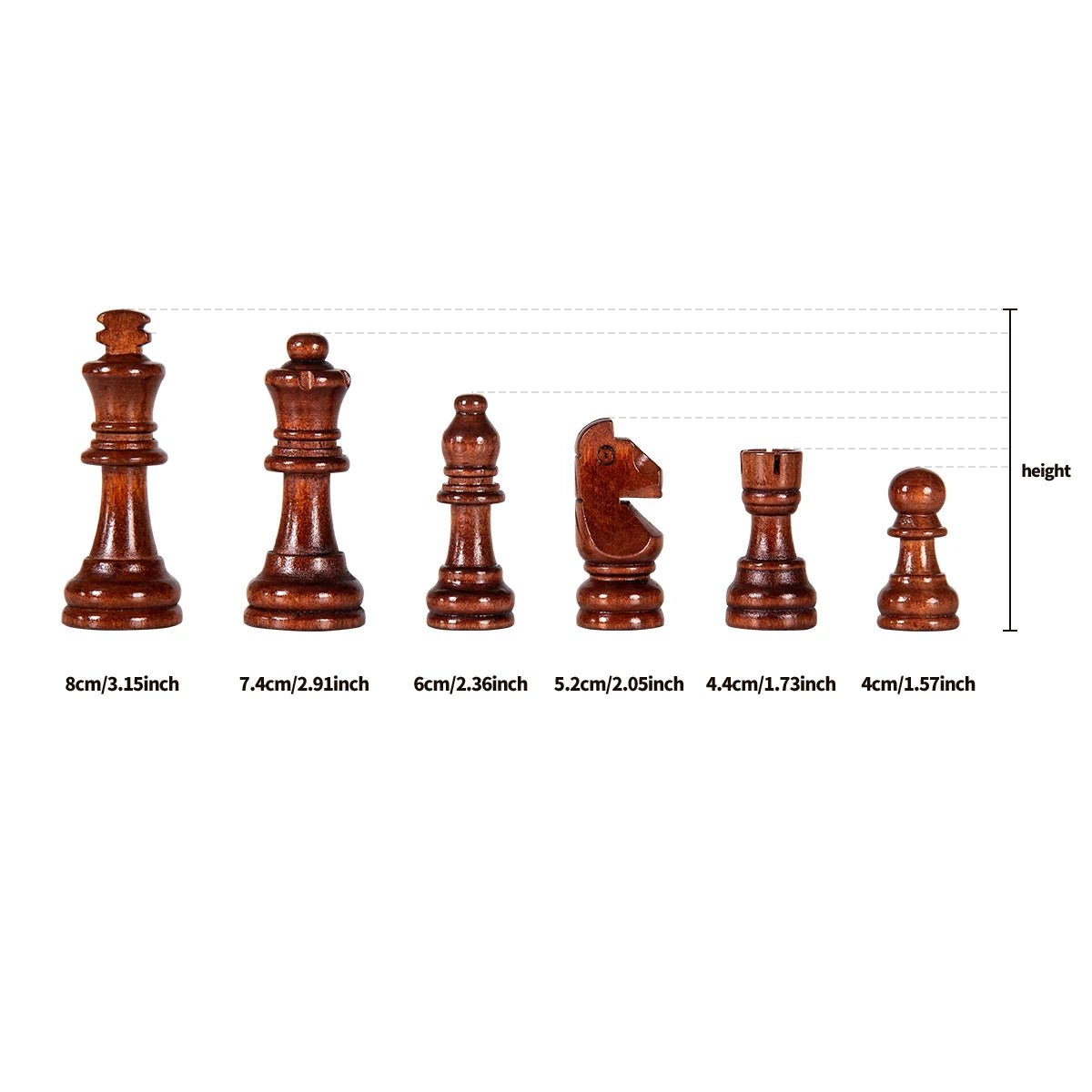 MASTERFOLD – Juego de ajedrez de madera premium con piezas de madera maciza duraderas