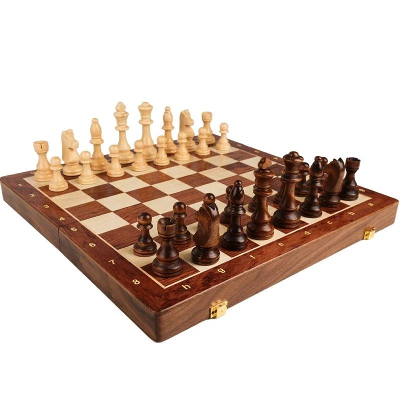 MASTERFOLD – Juego de ajedrez de madera premium con piezas de madera maciza duraderas