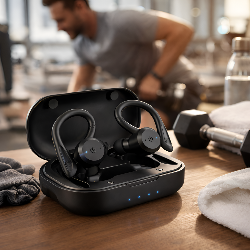 Pyrrhos - Auriculares Bluetooth Impermeables TWS para Deporte