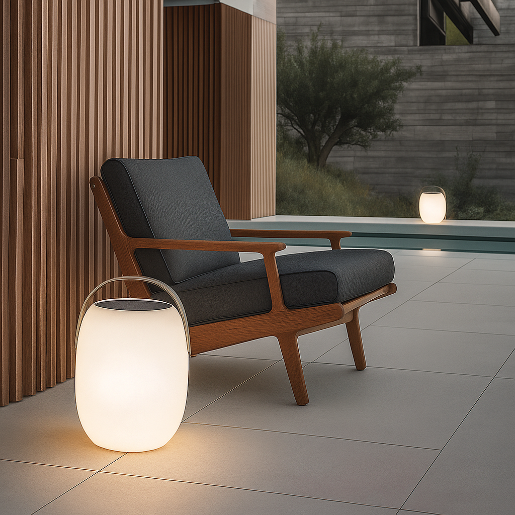 Lámpara LED Solar Exterior Elegante para Uso en Jardín y Terraza