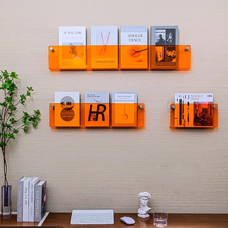 Revistero ecológico de acrílico – organizador de pared para revistas – un elemento decorativo elegante y extremadamente funcional.