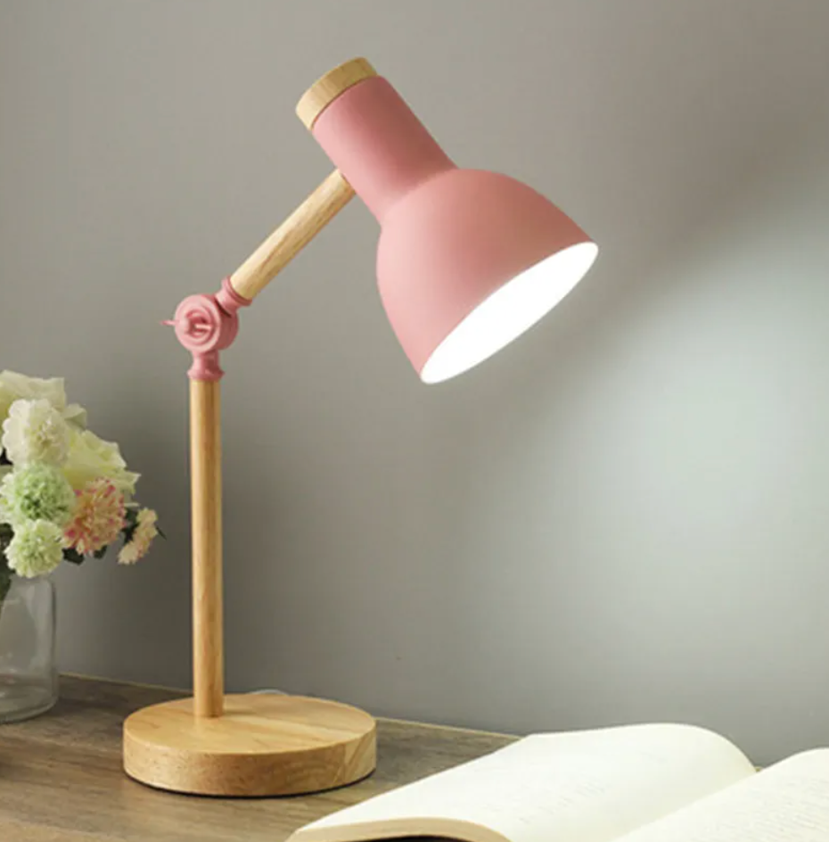 Lámpara de Mesa de Madera Articulada Elara Haus - Luz de Lectura Ajustable Moderna