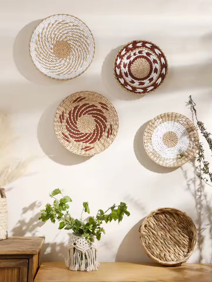 Cesta de Pared de Hierba Marina Tejida a Mano Elara Haus