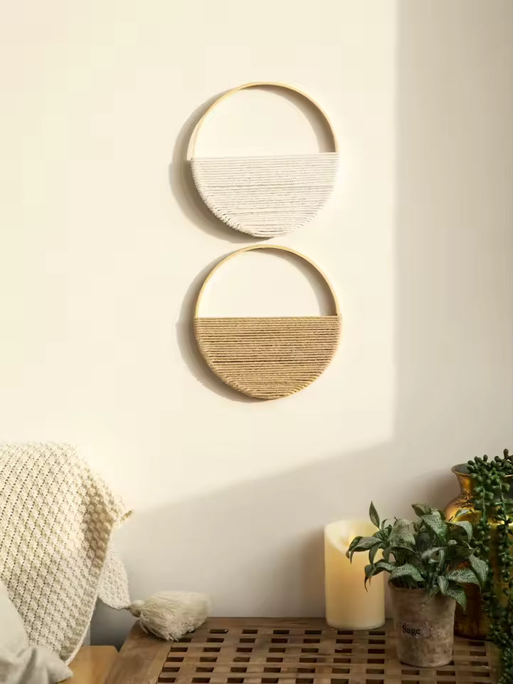 Elara Haus Conjunto de Tapices de Macramé Geométrico Artesanal