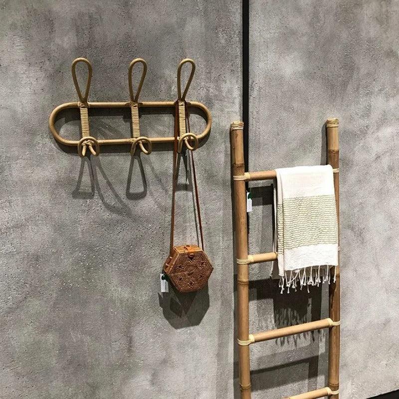 Ganchos de Pared de Ratán Trenzado Artesanal Elara Haus