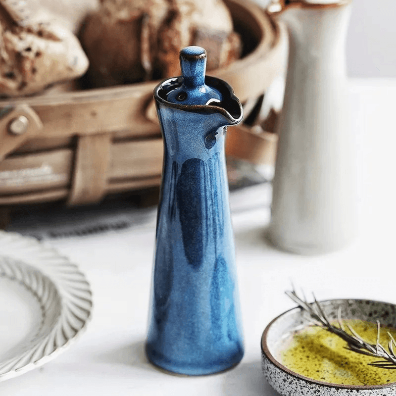 Dispensador de Aceite y Vinagre Cerámico Elara Haus Artisanal con Esmalte Corrido