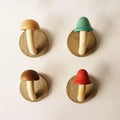 Conjunto de Ganchos de Pared de Hongos de Madera Artesanal Elara Haus