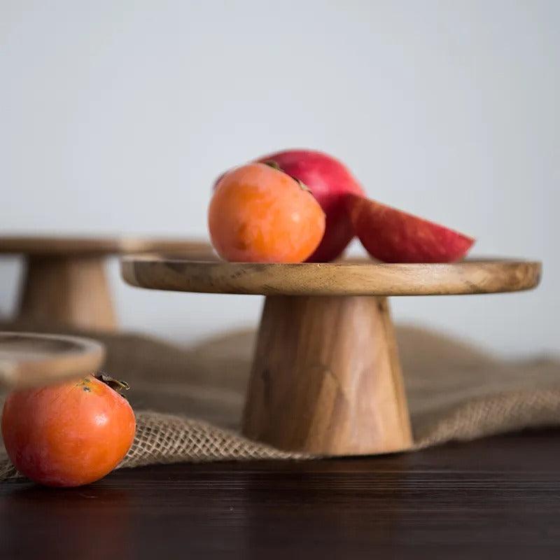 Bandeja de Exhibición Pedestal de Madera Artesanal