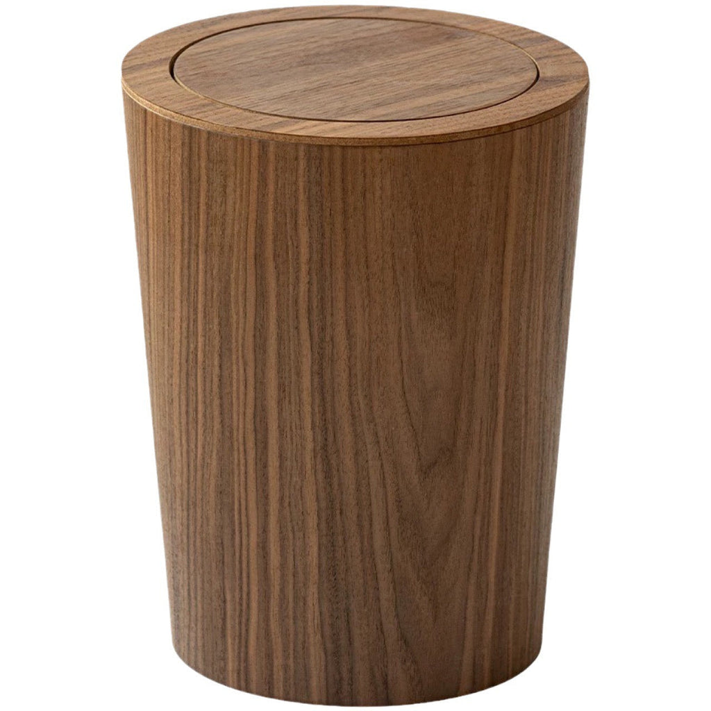 Elara Haus Cubo de Basura Estilo Artesanal de Madera Rotativo