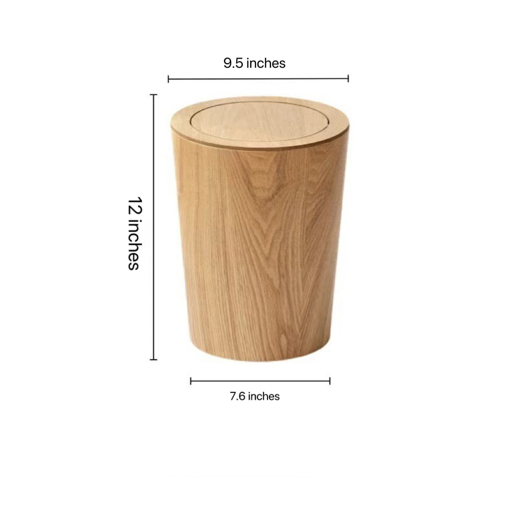 Elara Haus Cubo de Basura Estilo Artesanal de Madera Rotativo