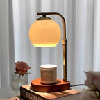 Lámpara Calentadora de Velas Diseño Moderno de Metal y Vidrio con Iluminación Elegante