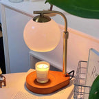 Lámpara Calentadora de Velas Diseño Moderno de Metal y Vidrio con Iluminación Elegante