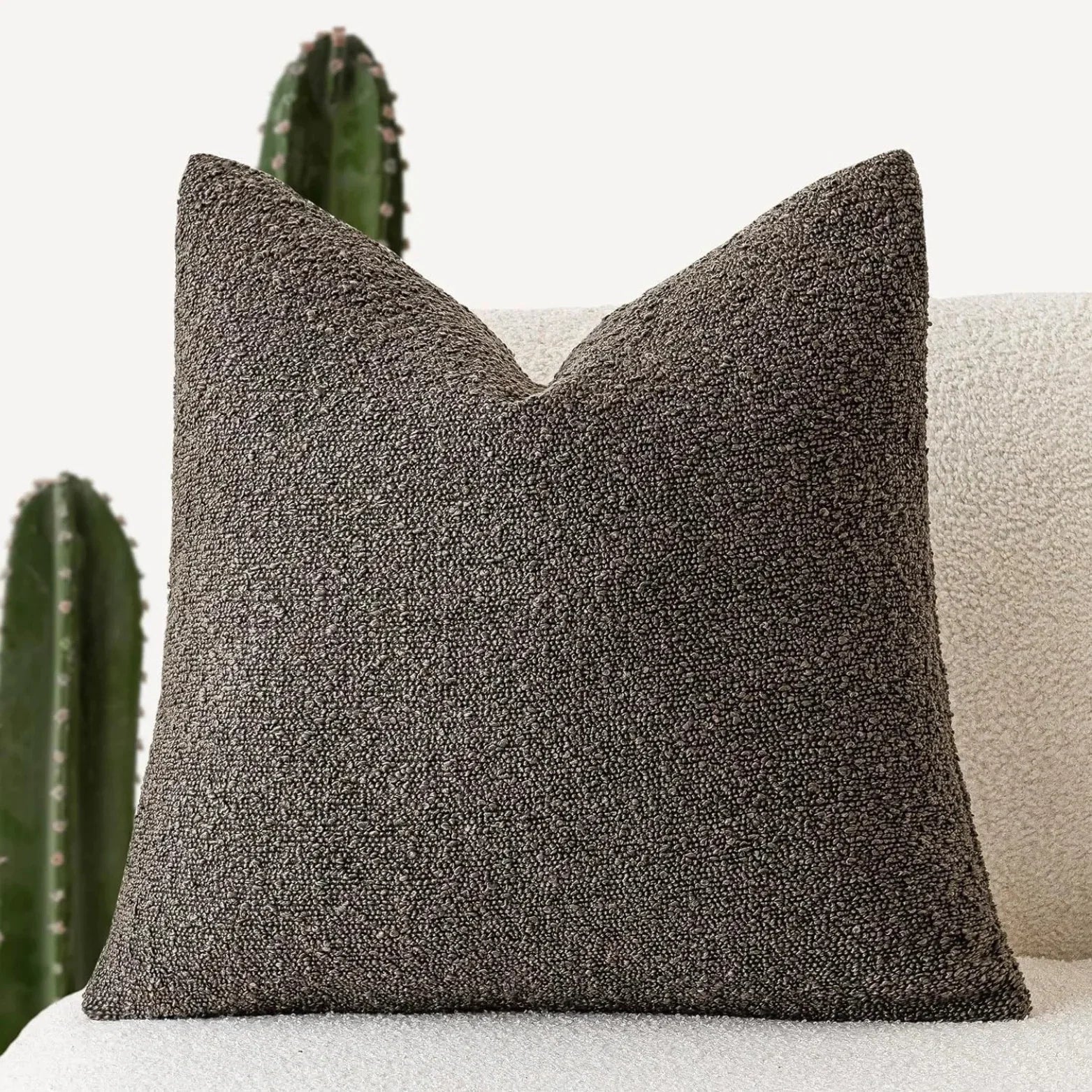 Funda de Cojín Funda Decorativa de Tela Boucle Premium 45cm x 45cm