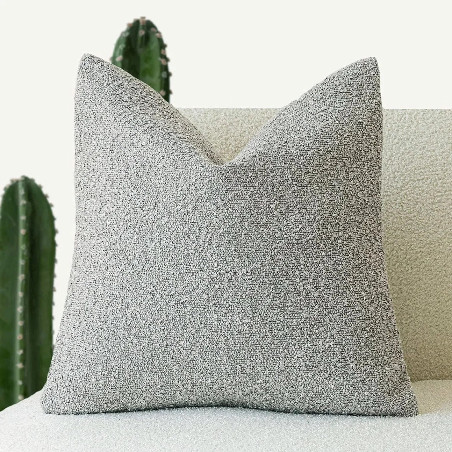 Funda de Cojín Funda Decorativa de Tela Boucle Premium 45cm x 45cm