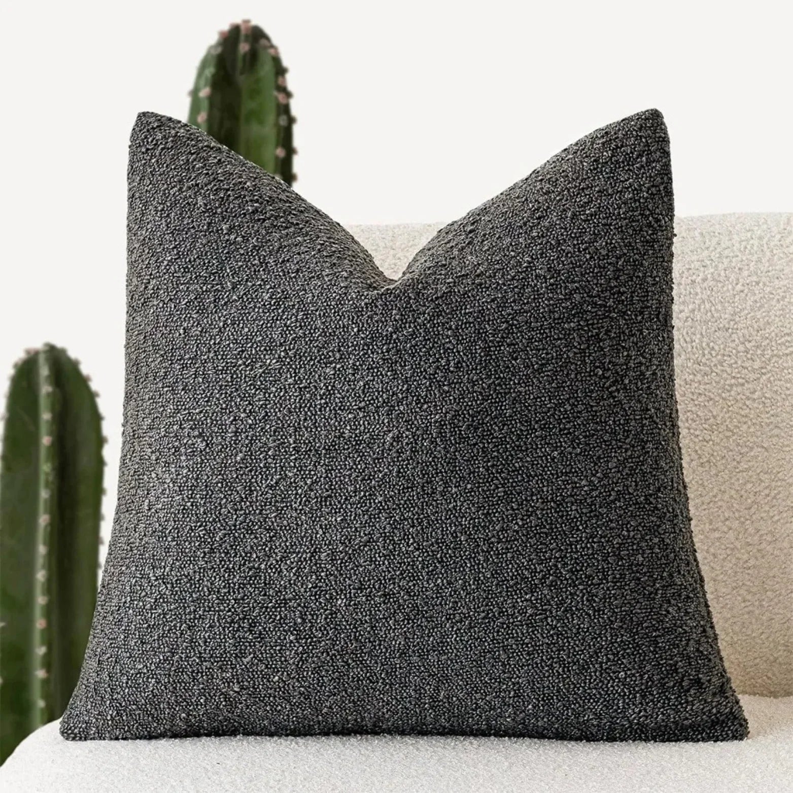 Funda de Cojín Funda Decorativa de Tela Boucle Premium 45cm x 45cm