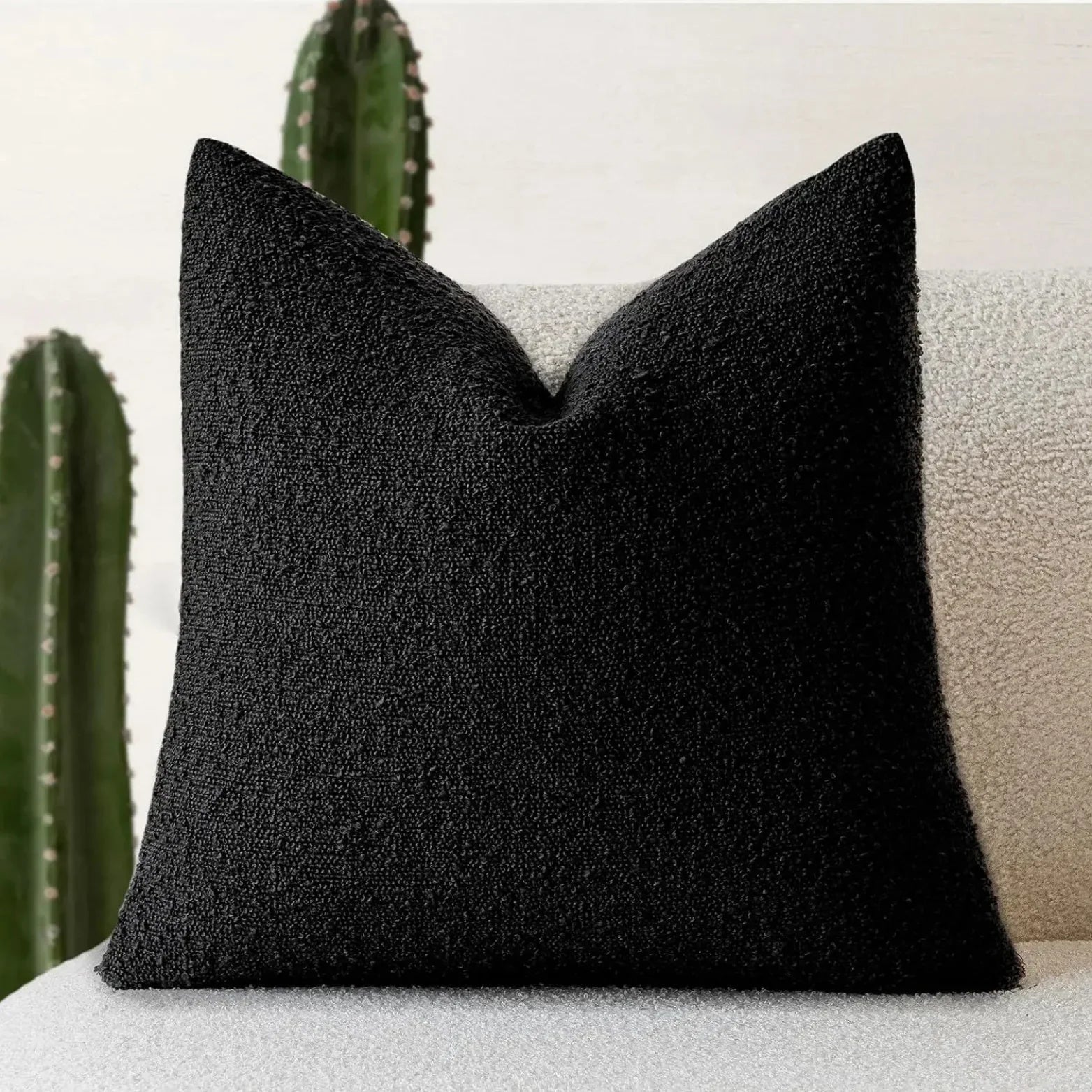 Funda de Cojín Funda Decorativa de Tela Boucle Premium 45cm x 45cm
