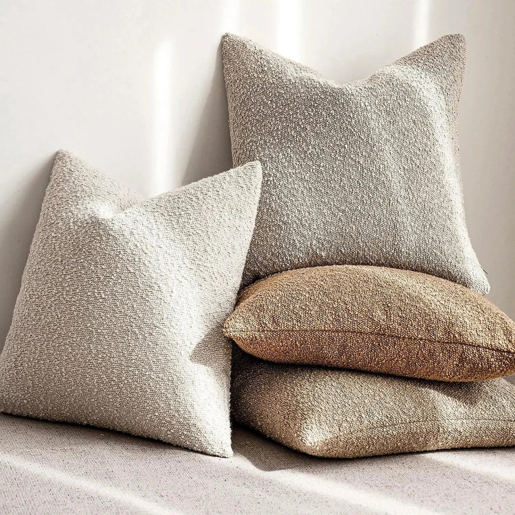 Funda de Cojín Elara Haus - Funda Decorativa de Tela Boucle Premium 45cm x 45cm