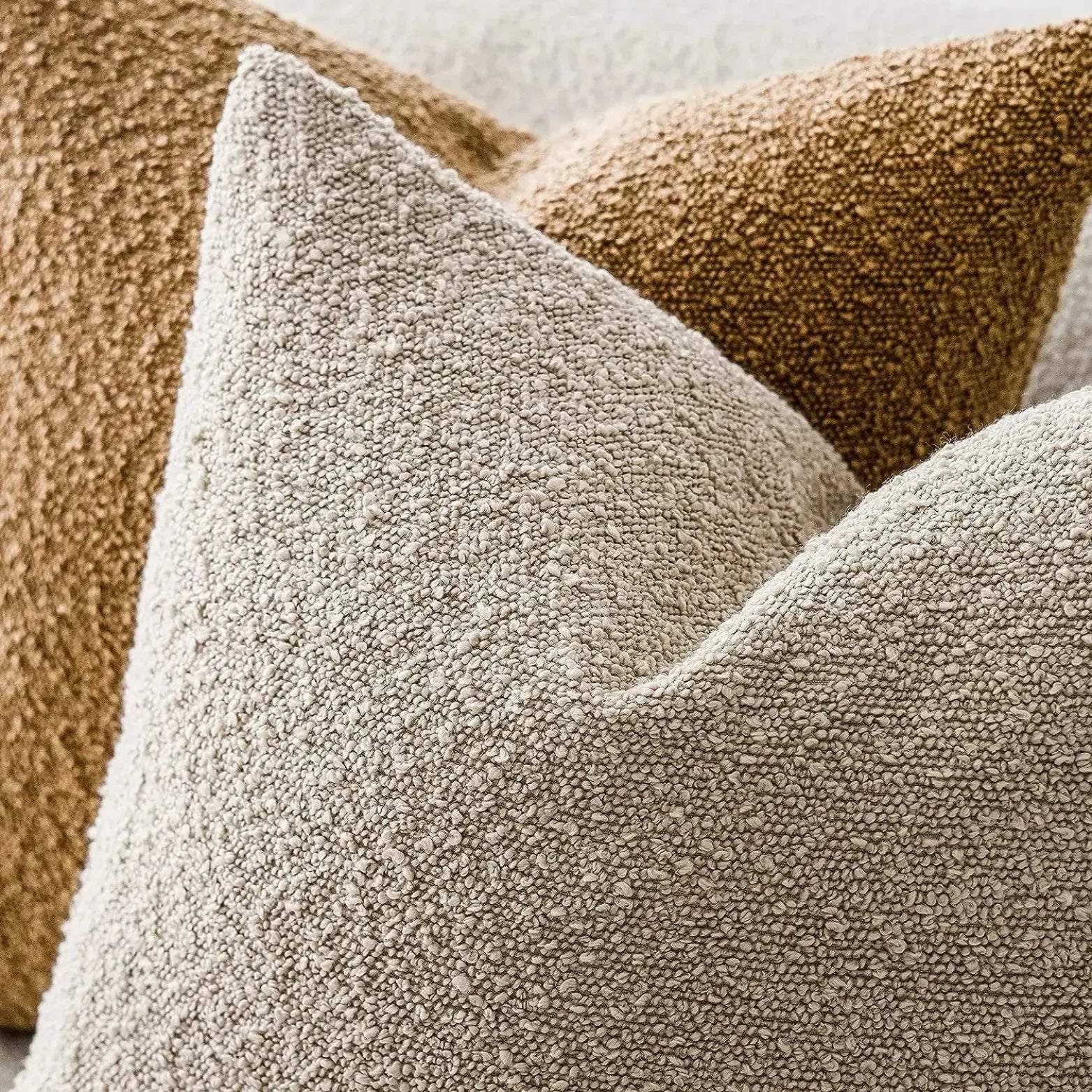 Funda de Cojín Elara Haus - Funda Decorativa de Tela Boucle Premium 45cm x 45cm