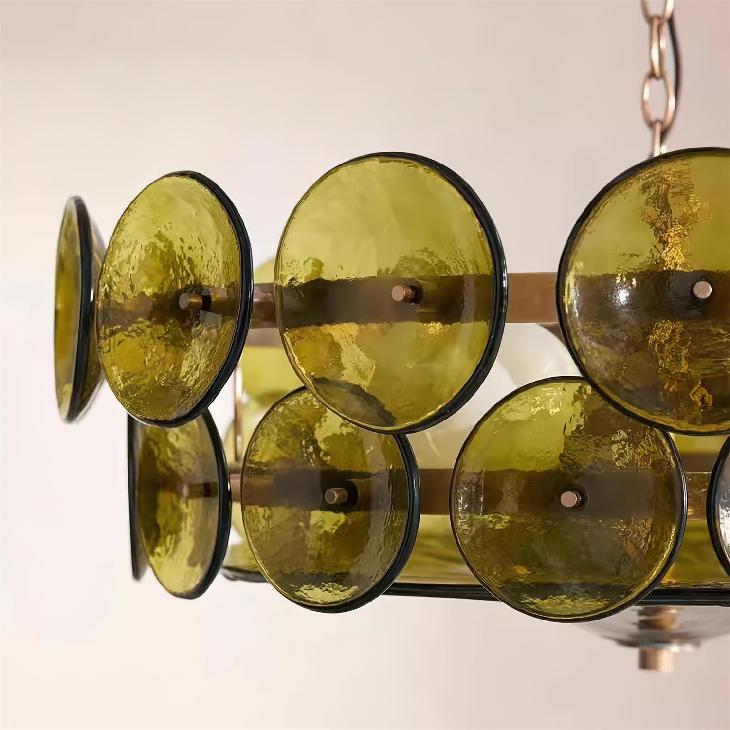 Lámpara de Araña Diseñadora - Lámparas Colgantes Modernas de Vidrio Ámbar