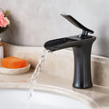 Mezclador de Lavabo de Cascada  Flared Trough – Acabado Mate Ónix