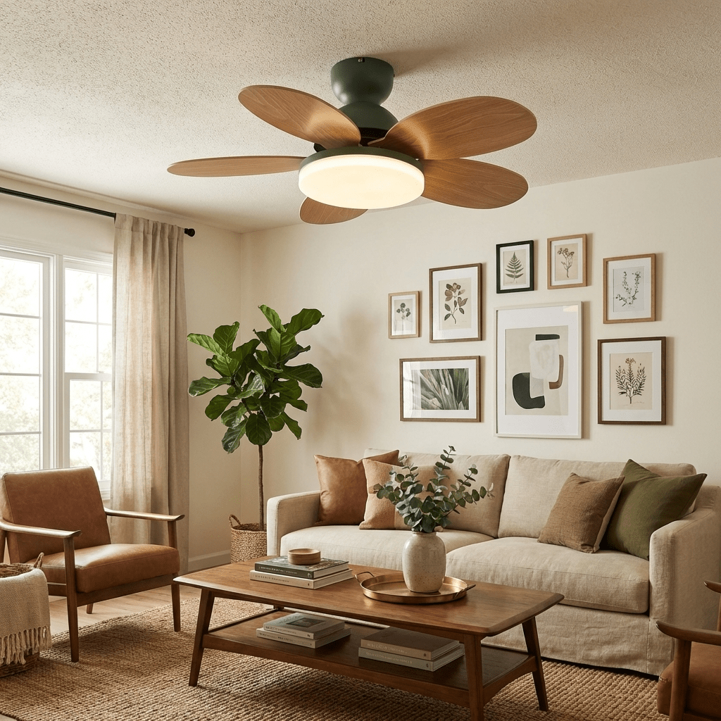 Ventilador de Techo con Luz, Montaje en Superficie ABS