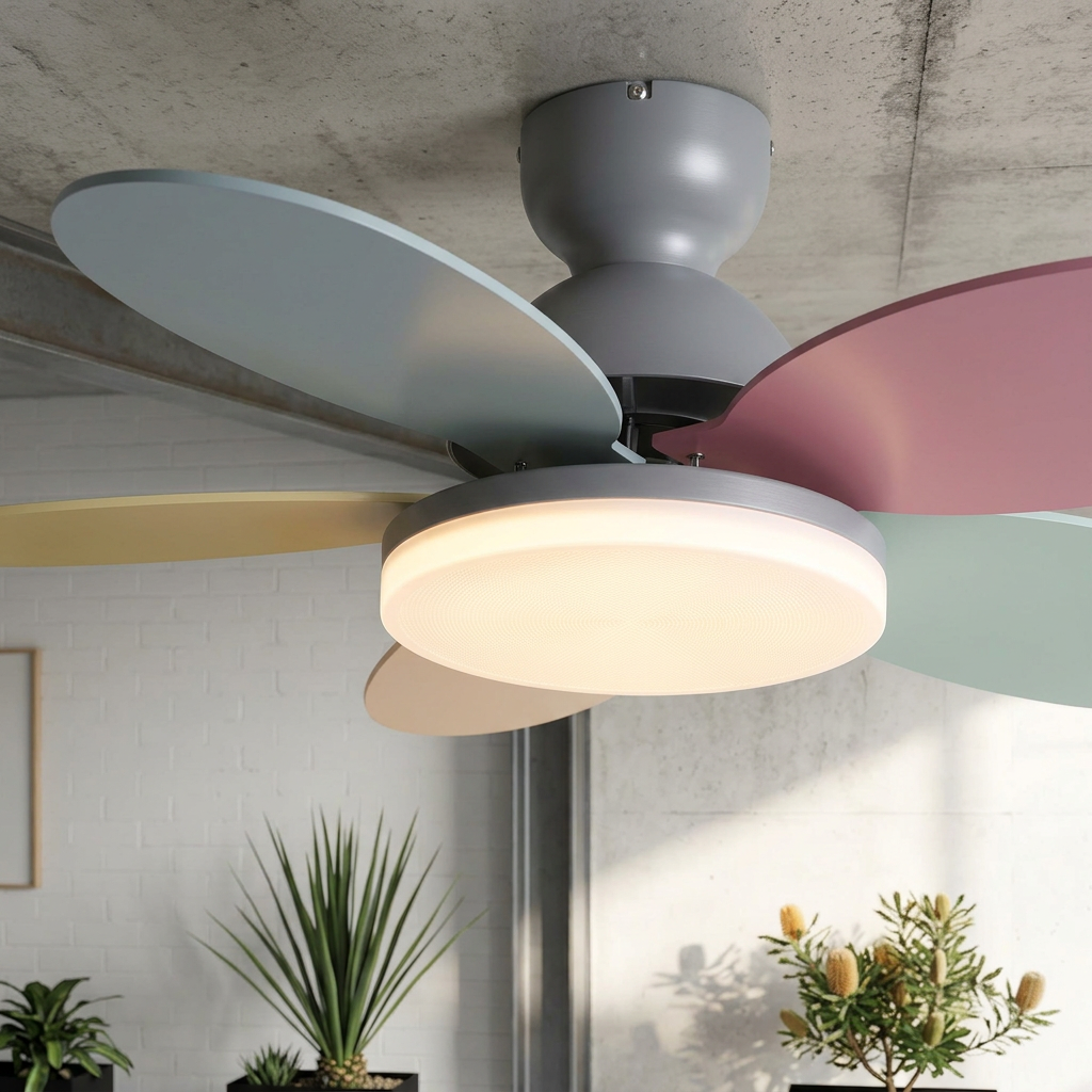 Ventilador de Techo con Luz, Montaje en Superficie ABS
