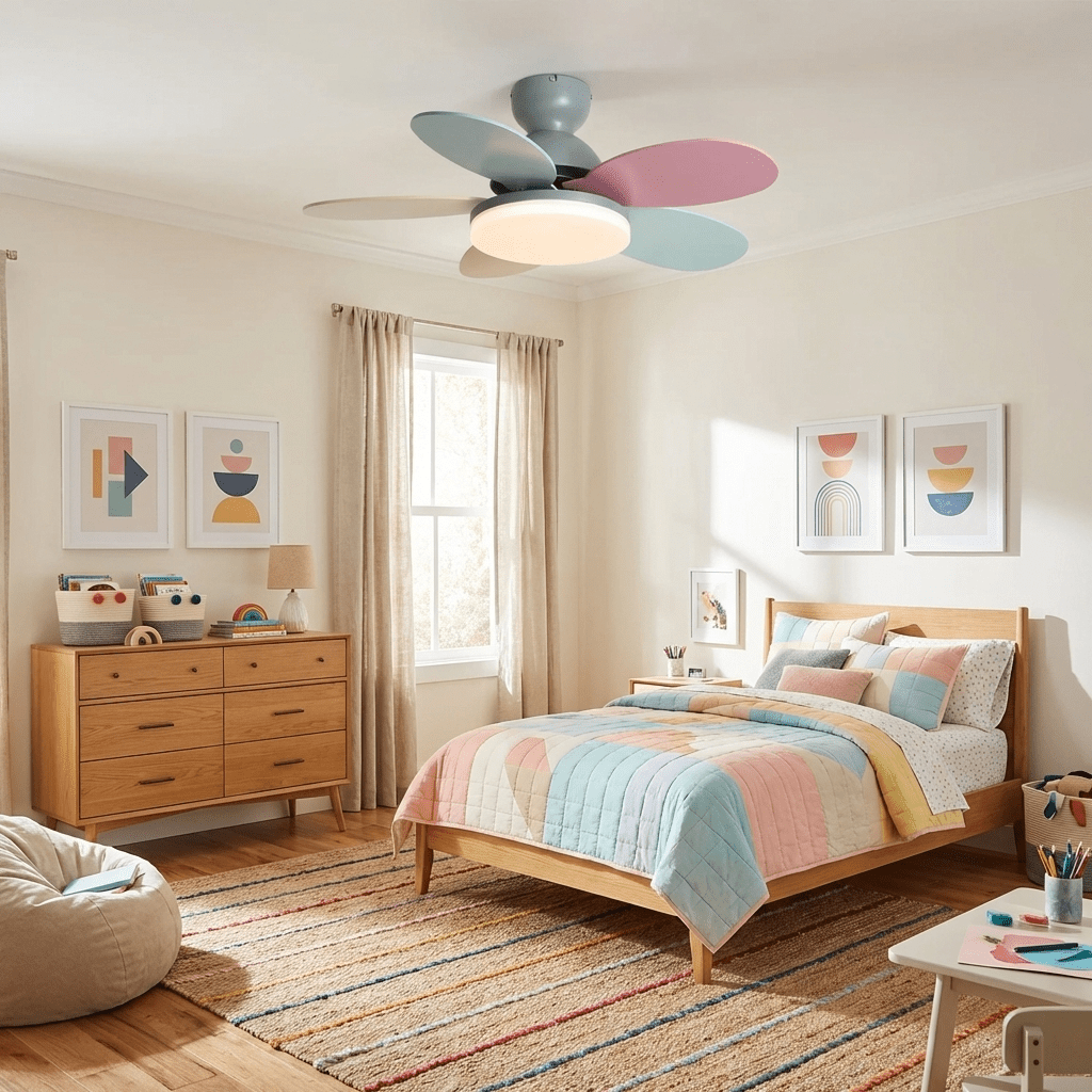 Ventilador de Techo con Luz, Montaje en Superficie ABS