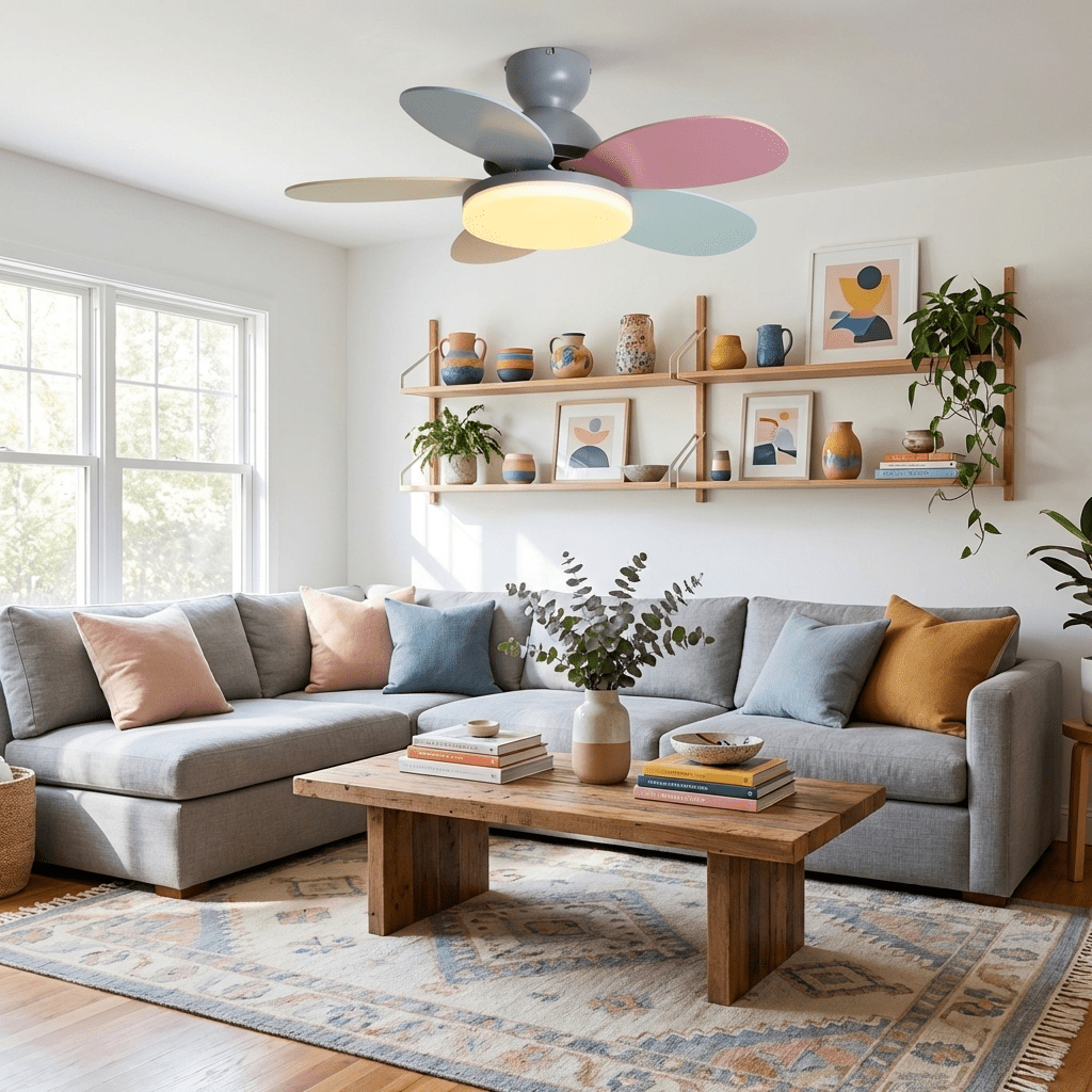 Ventilador de Techo con Luz, Montaje en Superficie ABS